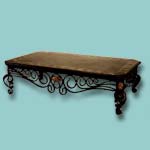 Wrought iron brown table.